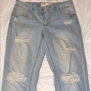Light washed Garage Brand Girlfriend Jeans